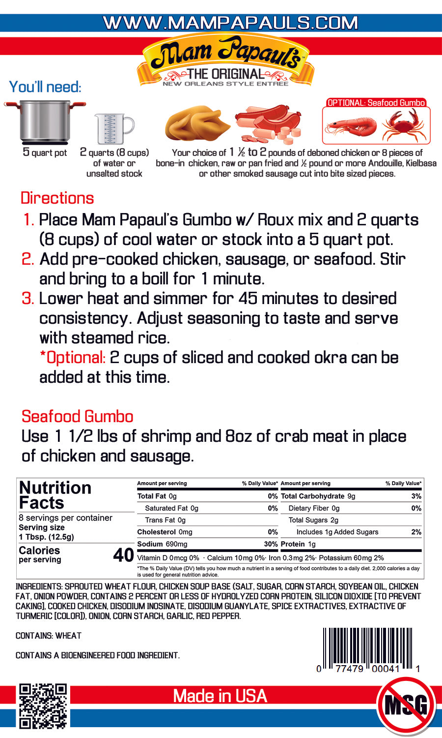 Gumbo w/ Roux Eco Pack