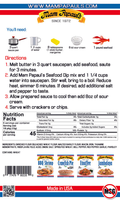 Seafood Dip Mix Eco Pack